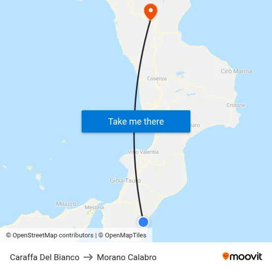 Caraffa del Bianco to Morano Calabro map