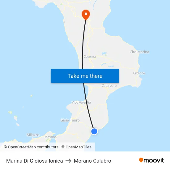 Marina Di Gioiosa Ionica to Morano Calabro map