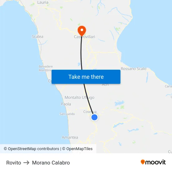 Rovito to Morano Calabro map