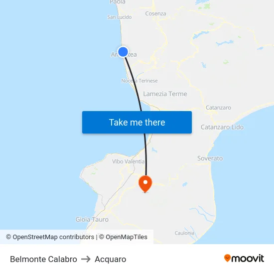 Belmonte Calabro to Acquaro map