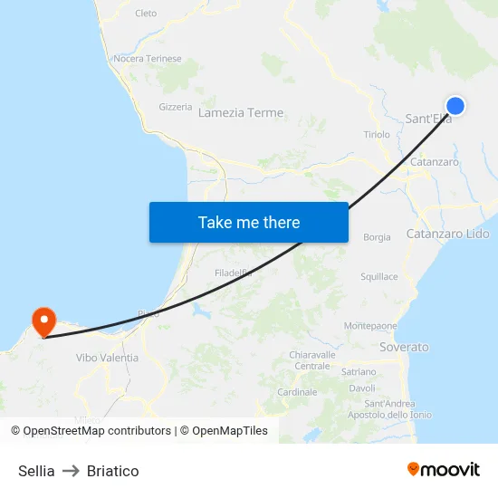 Sellia to Briatico map