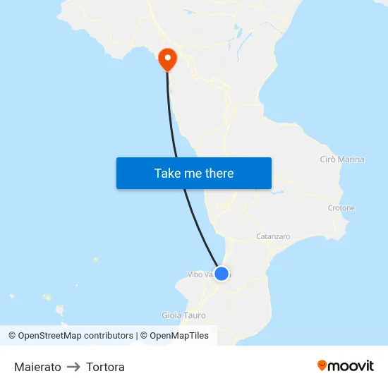 Maierato to Tortora map