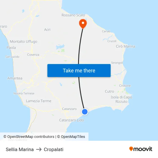 Sellia Marina to Cropalati map