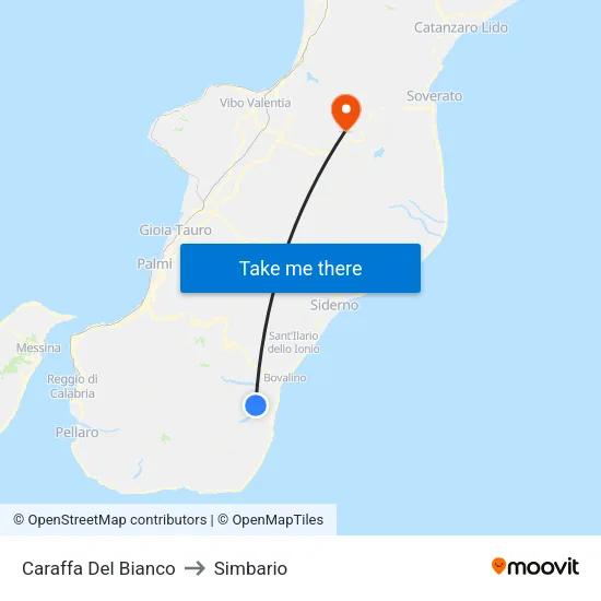 Caraffa Del Bianco to Simbario map
