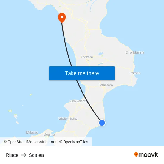 Riace to Scalea map