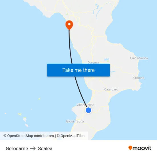 Gerocarne to Scalea map