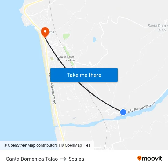 Santa Domenica Talao to Scalea map
