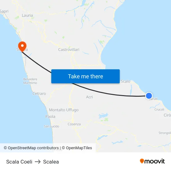 Scala Coeli to Scalea map