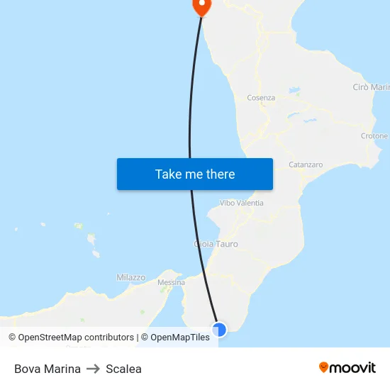 Bova Marina to Scalea map