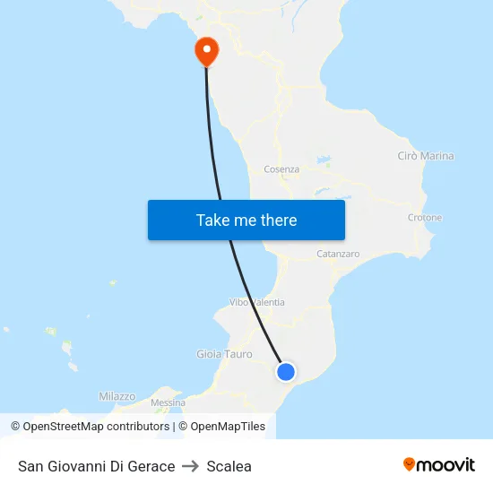 San Giovanni Di Gerace to Scalea map