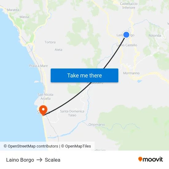 Laino Borgo to Scalea map