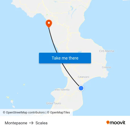 Montepaone to Scalea map