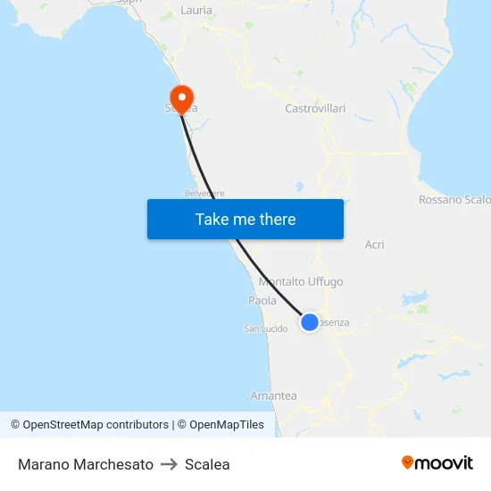 Marano Marchesato to Scalea map