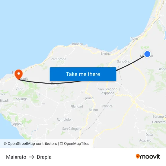Maierato to Drapia map