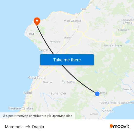 Mammola to Drapia map