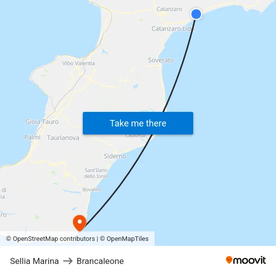 Sellia Marina to Brancaleone map