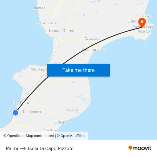 Palmi to Isola Di Capo Rizzuto map