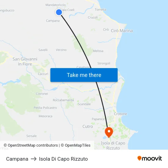 Campana to Isola Di Capo Rizzuto map
