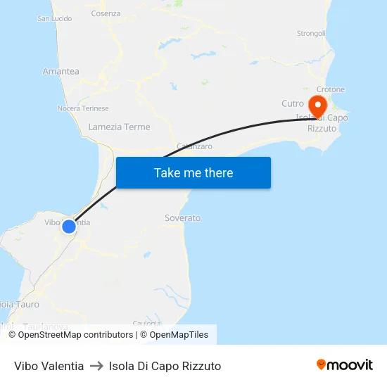 Vibo Valentia to Isola Di Capo Rizzuto map