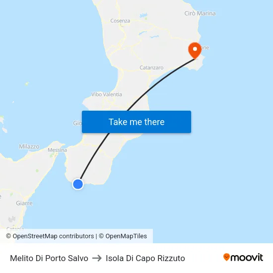 Melito Di Porto Salvo to Isola Di Capo Rizzuto map