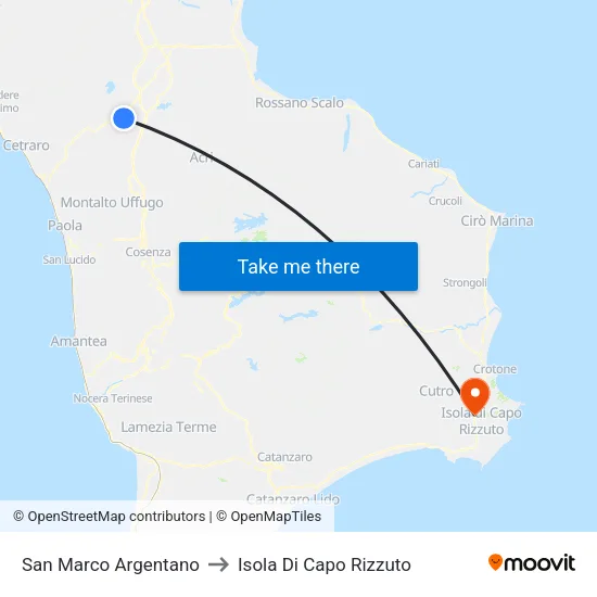 San Marco Argentano to Isola Di Capo Rizzuto map
