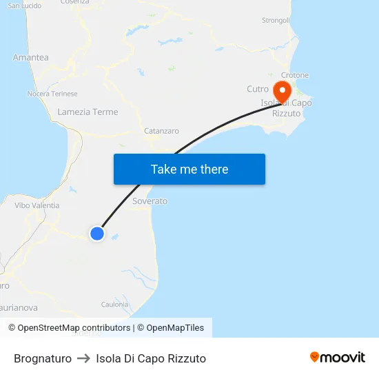 Brognaturo to Isola Di Capo Rizzuto map