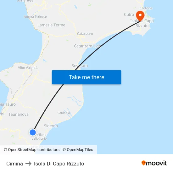 Ciminà to Isola Di Capo Rizzuto map