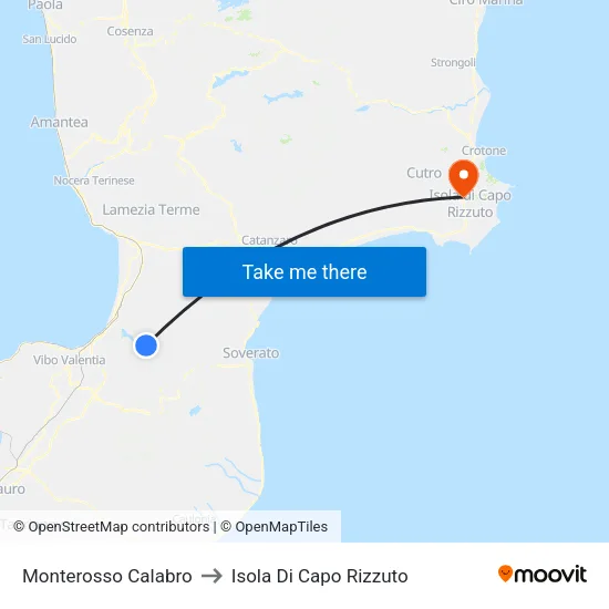 Monterosso Calabro to Isola Di Capo Rizzuto map