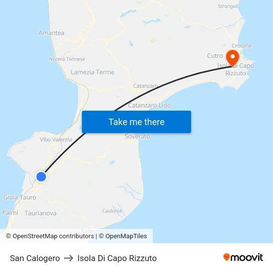 San Calogero to Isola Di Capo Rizzuto map