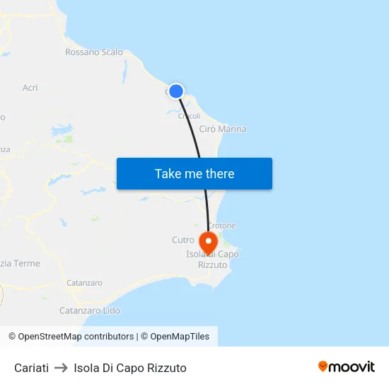Cariati to Isola Di Capo Rizzuto map