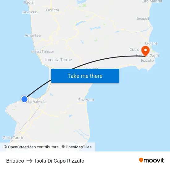 Briatico to Isola Di Capo Rizzuto map