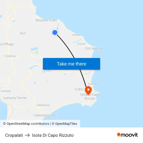 Cropalati to Isola Di Capo Rizzuto map