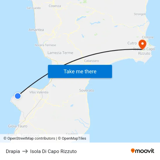 Drapia to Isola Di Capo Rizzuto map