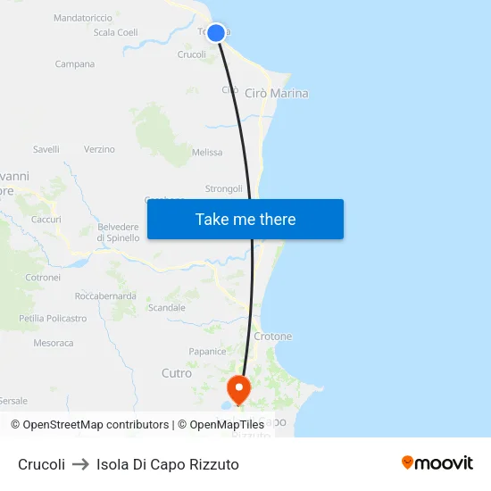 Crucoli to Isola Di Capo Rizzuto map