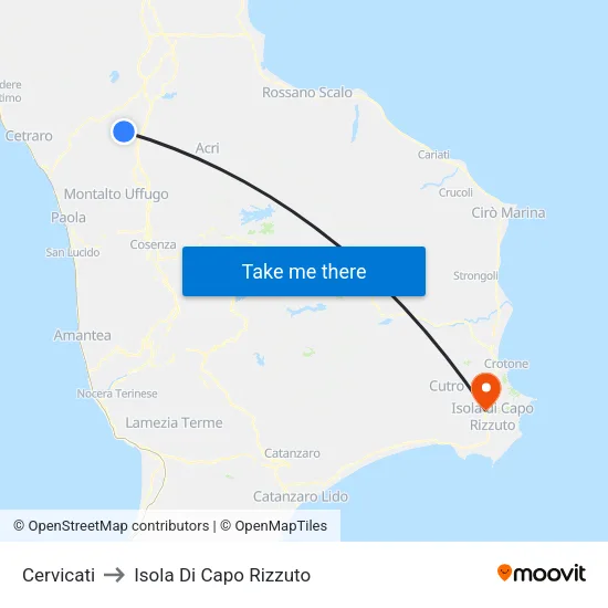 Cervicati to Isola Di Capo Rizzuto map