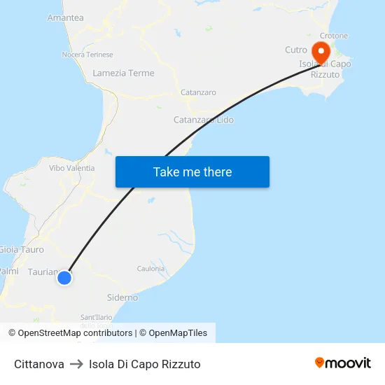 Cittanova to Isola Di Capo Rizzuto map