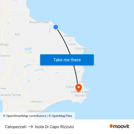 Calopezzati to Isola Di Capo Rizzuto map