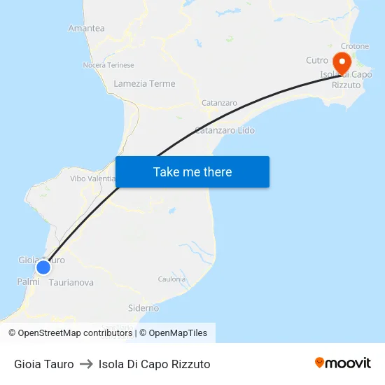 Gioia Tauro to Isola Di Capo Rizzuto map