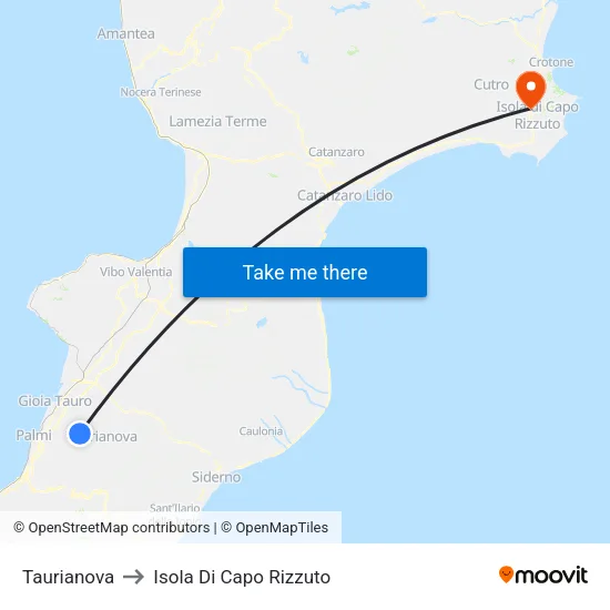 Taurianova to Isola Di Capo Rizzuto map