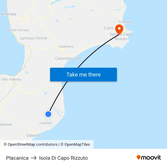 Placanica to Isola Di Capo Rizzuto map