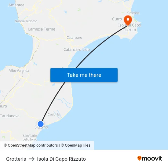 Grotteria to Isola Di Capo Rizzuto map