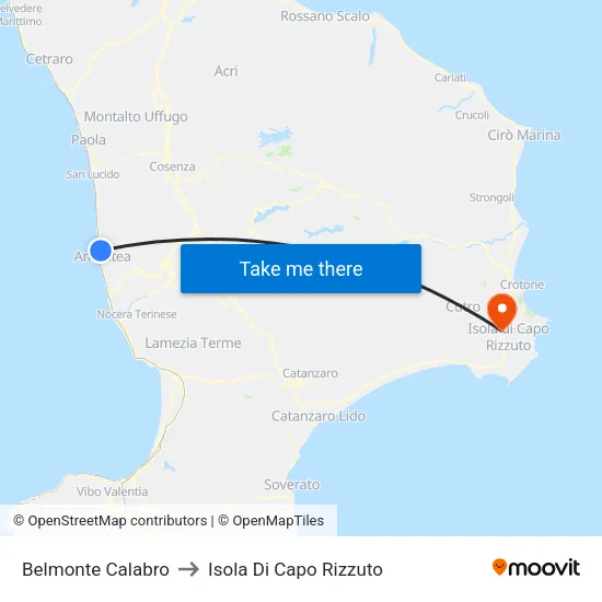 Belmonte Calabro to Isola Di Capo Rizzuto map