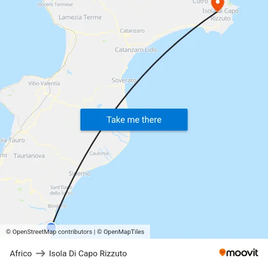 Africo to Isola Di Capo Rizzuto map