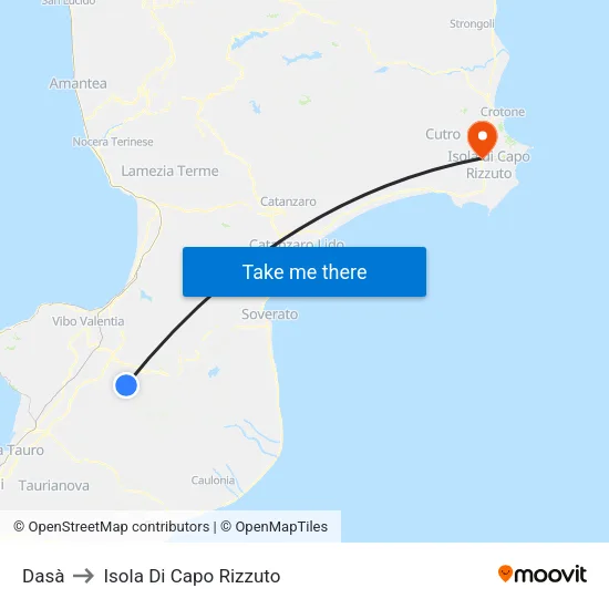 Dasà to Isola Di Capo Rizzuto map