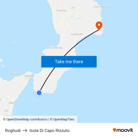 Roghudi to Isola Di Capo Rizzuto map