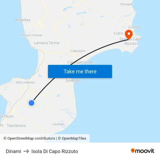 Dinami to Isola Di Capo Rizzuto map