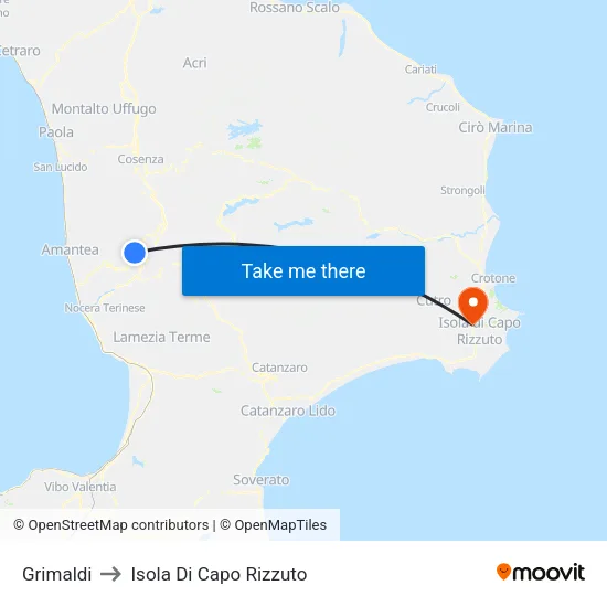 Grimaldi to Isola Di Capo Rizzuto map