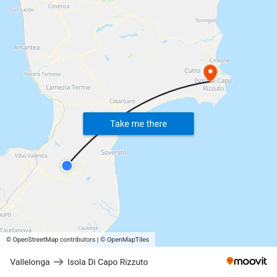 Vallelonga to Isola Di Capo Rizzuto map