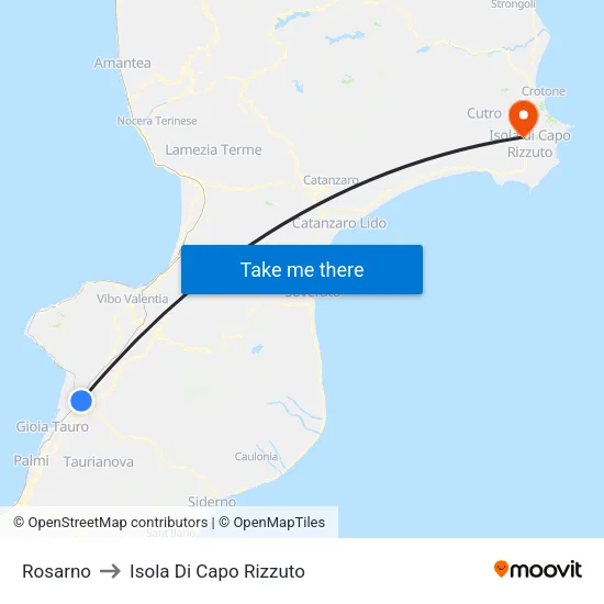 Rosarno to Isola Di Capo Rizzuto map