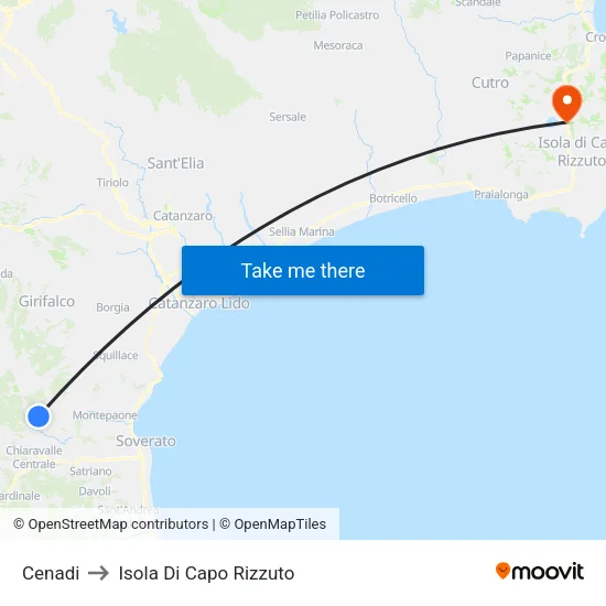Cenadi to Isola Di Capo Rizzuto map